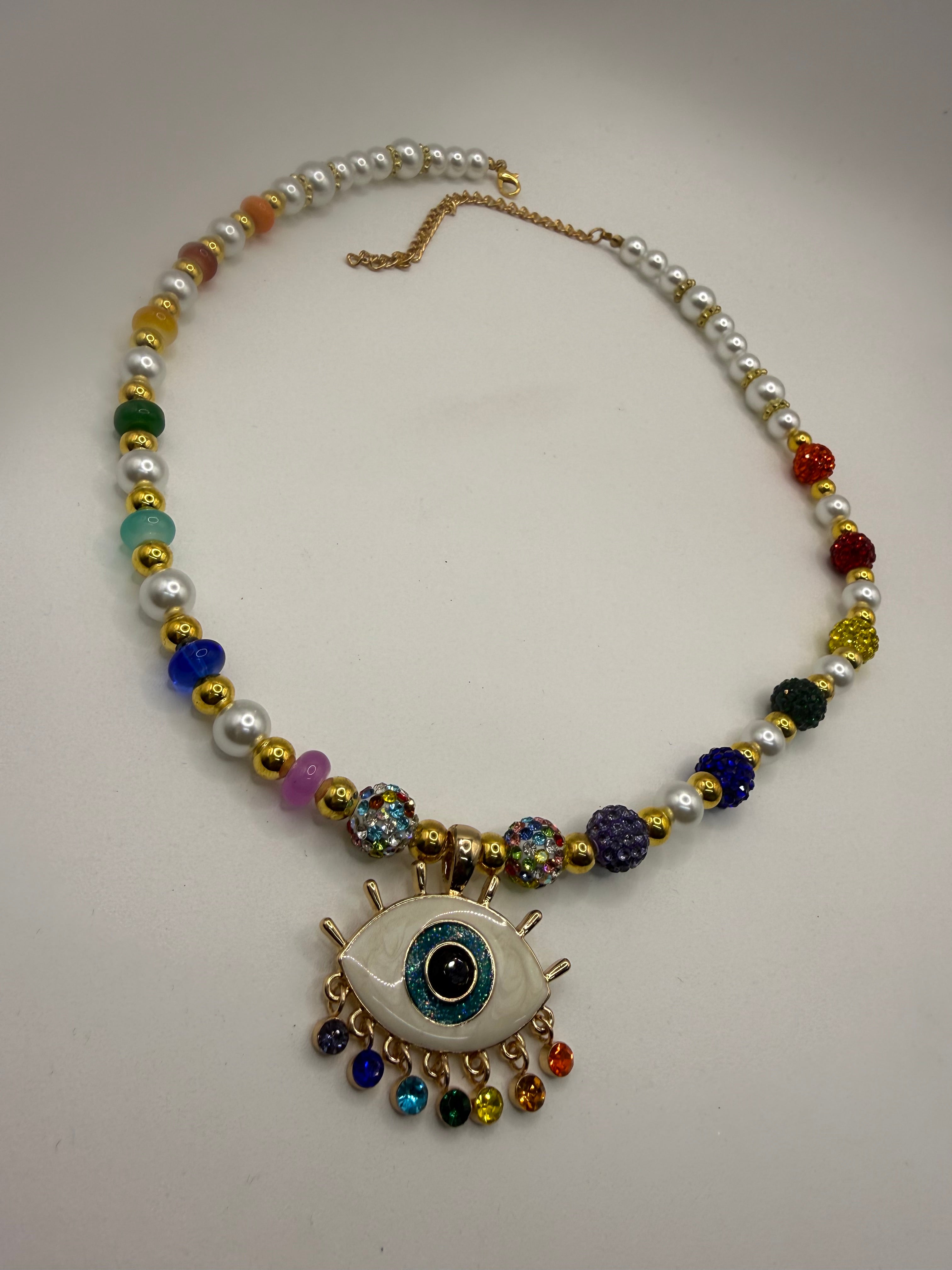 The Colors Of The Eye Beaded Necklace