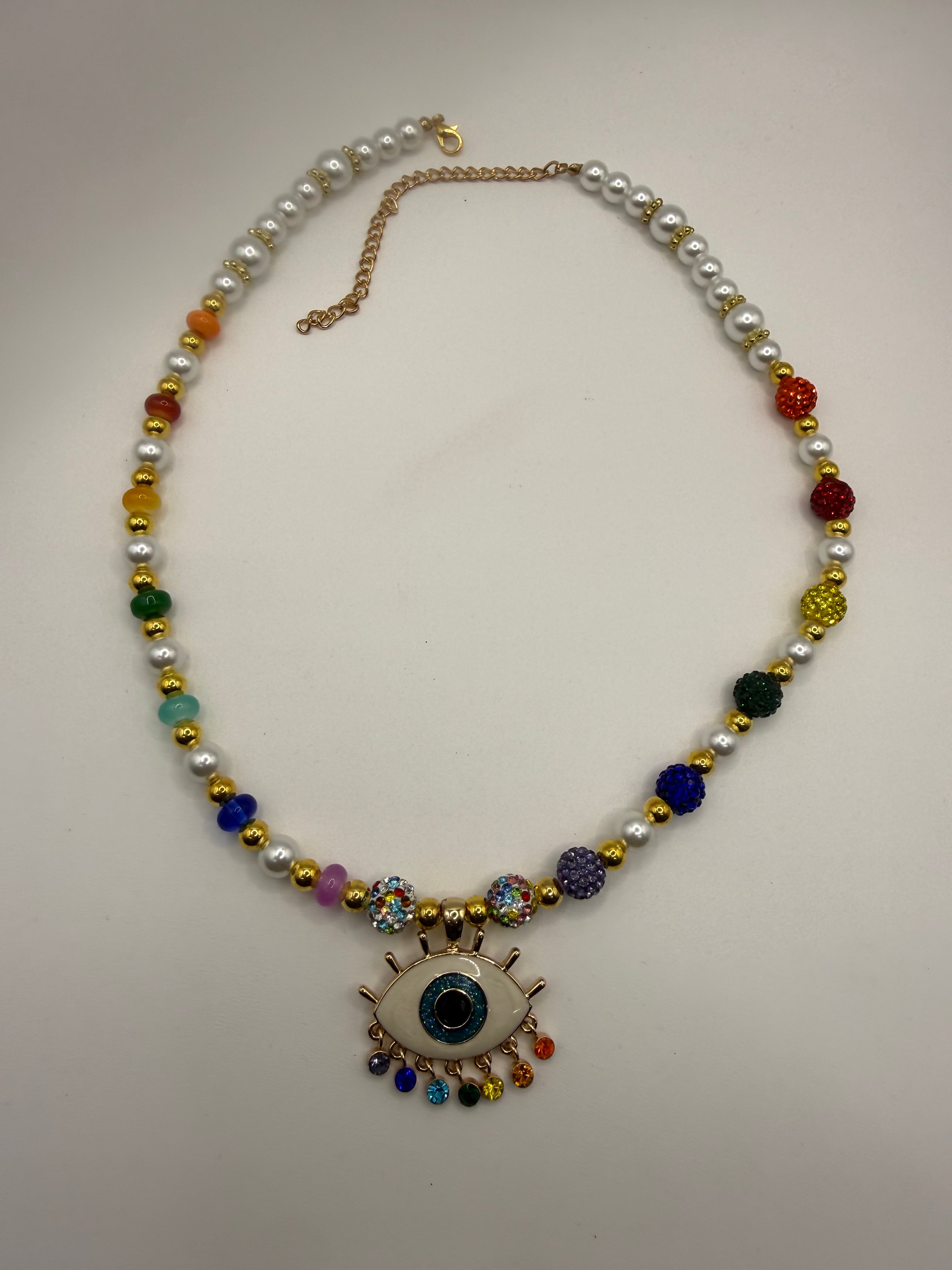 The Colors Of The Eye Beaded Necklace