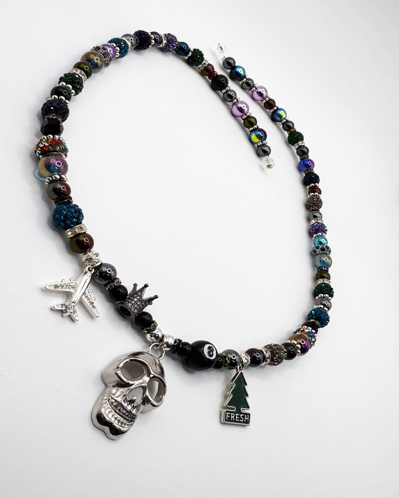 Crossed Enemy Lines Beaded Necklace