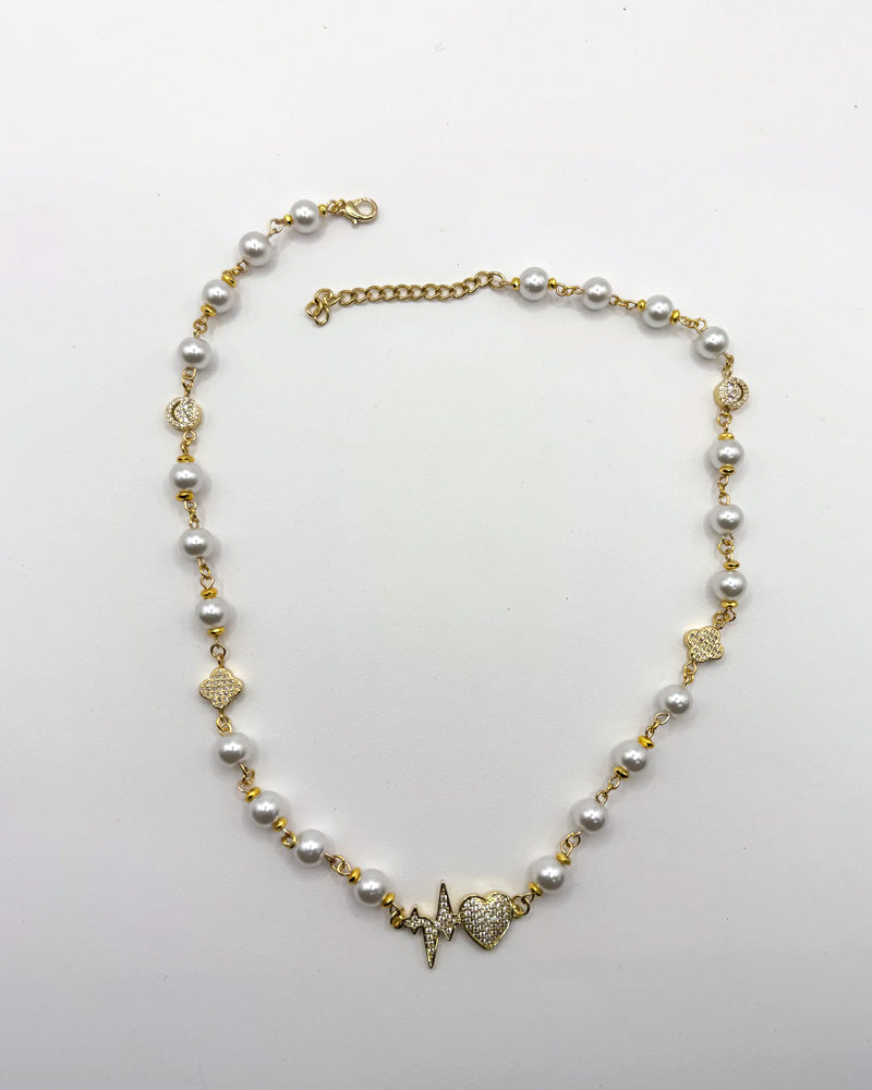 Golden HeartBeat Link Necklace