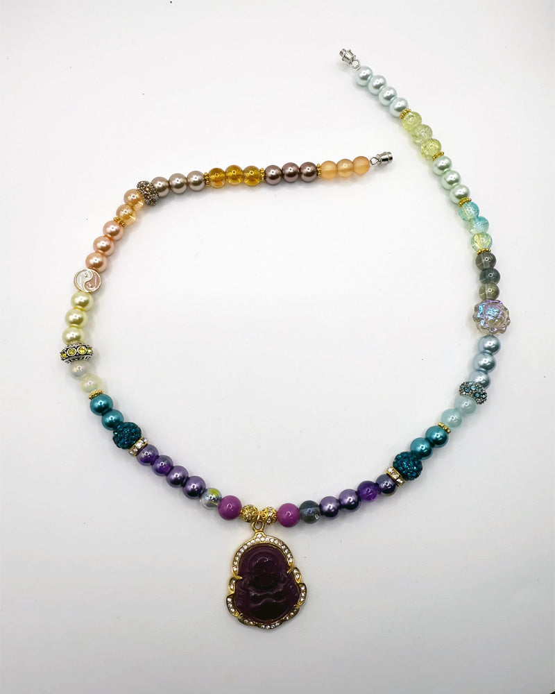 The Purple Peace Beaded Necklace