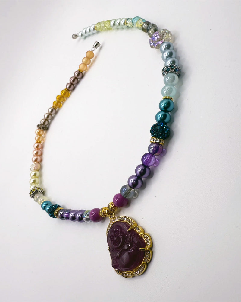 The Purple Peace Beaded Necklace