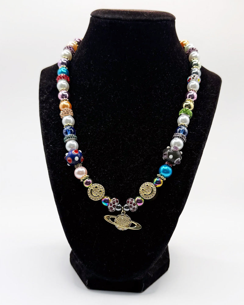 Trip To Saturn Beaded Necklace